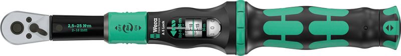 Wera A 5 Drehmomentschlüssel mit Torque Lock, Umschaltknarre 1/4" (2,5-25 Nm)